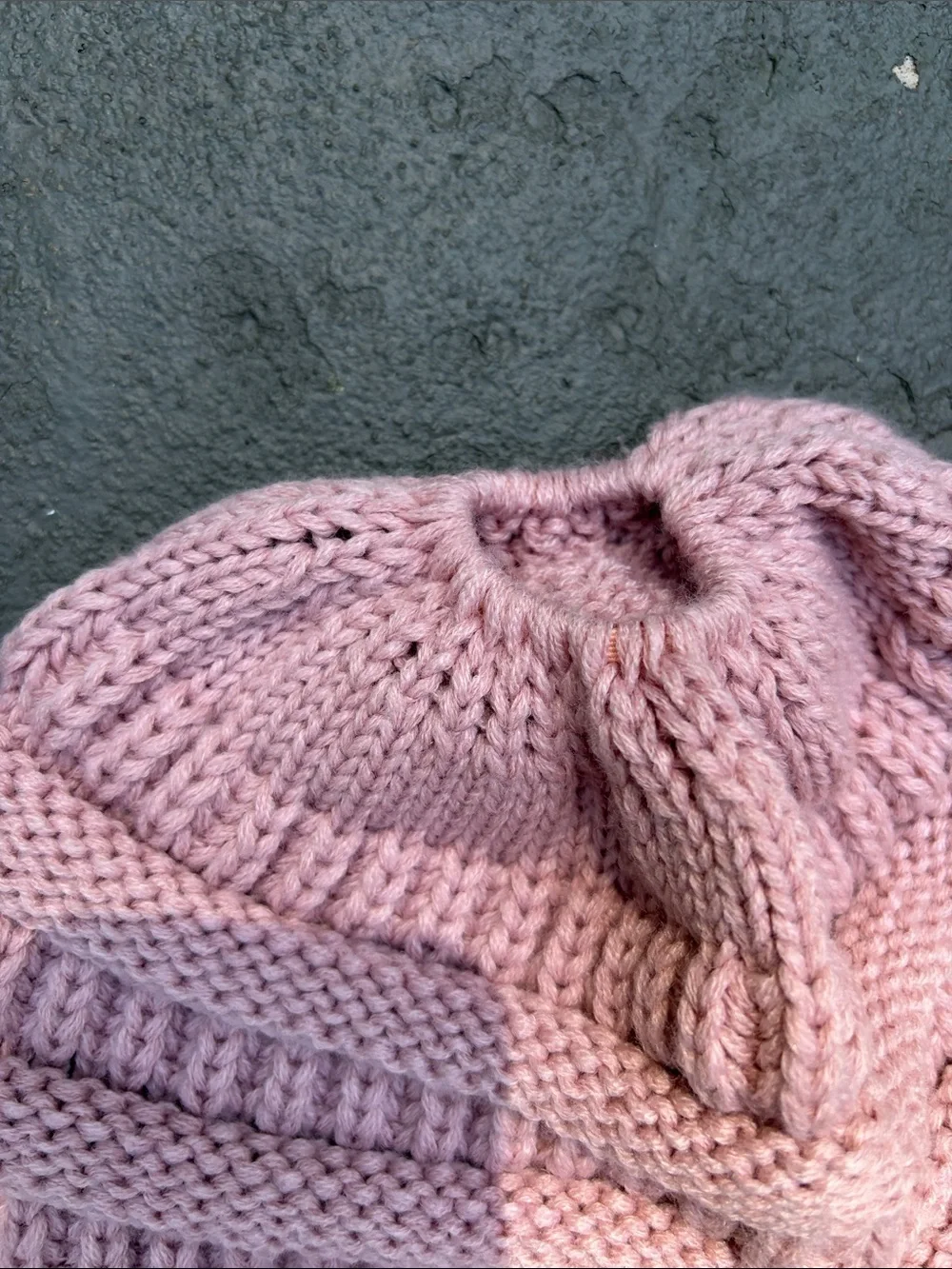C.C Pink Knit Cable Slouch Beanie
